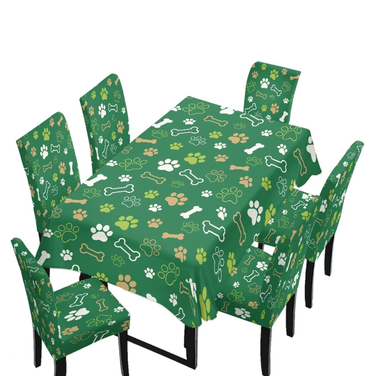Dining Seat Slipcovers for Easter Decor Set of 7 Includes Tablecloths and Stretch Removable Dining Room Chair Covers Stain Resistant Table Protector, Easter Egg Love Heart Gnome Print