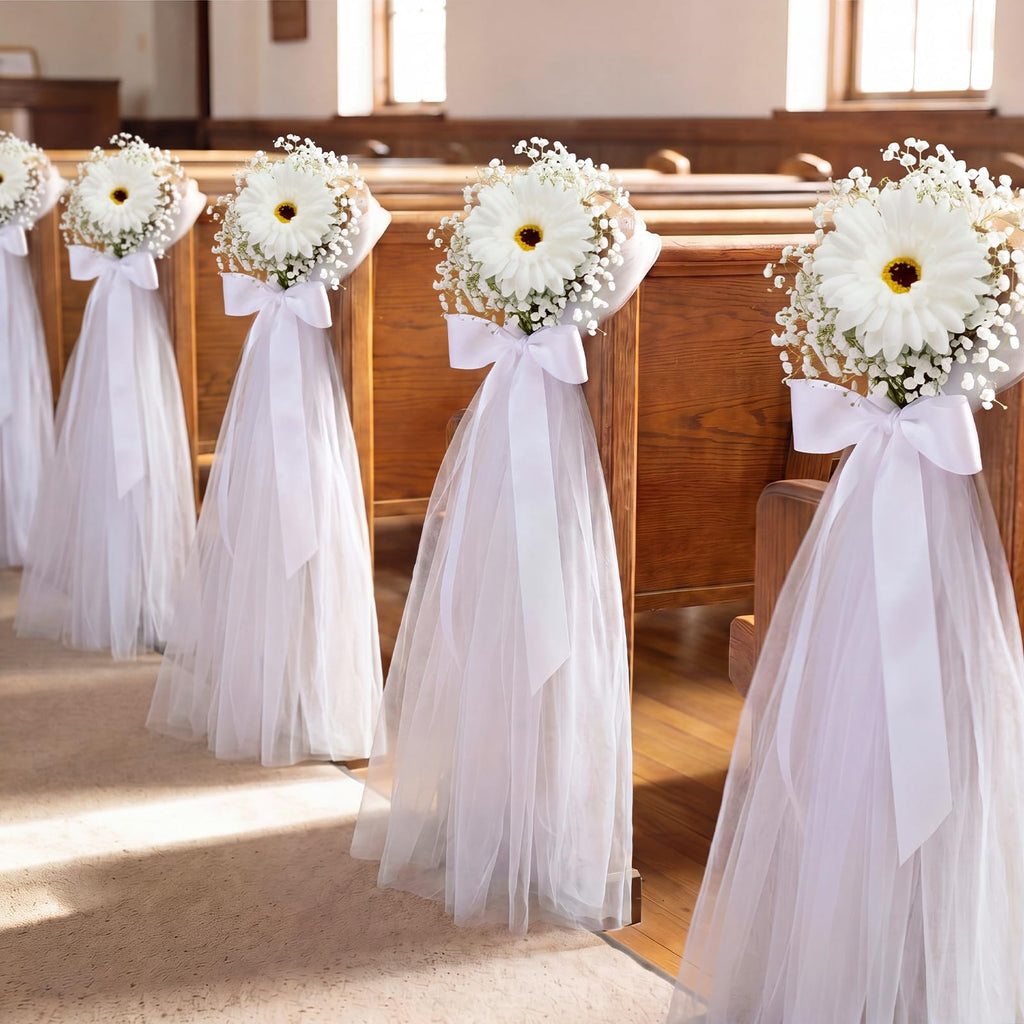 24 Set Wedding Aisle Chair Decorations Church Pew Wedding Decor