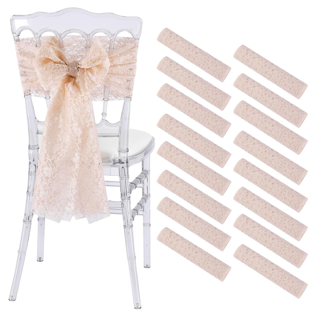 QueenDream White Chair Sashes Wedding Aisle Decorations: 24 Packs 8ft Long Draping Fabric Sheer Church Chair Cover Bulk for Party Banquet
