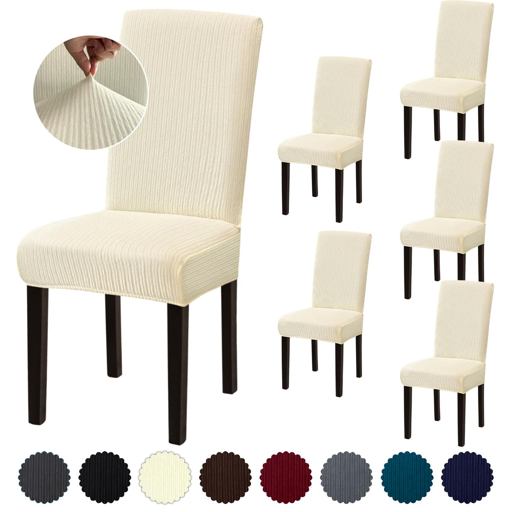 Stretch Dining Room Chair Covers Set of 6, Removable Washable Chair Covers for Dining Chairs,Dining Room, Hotel, Ceremony