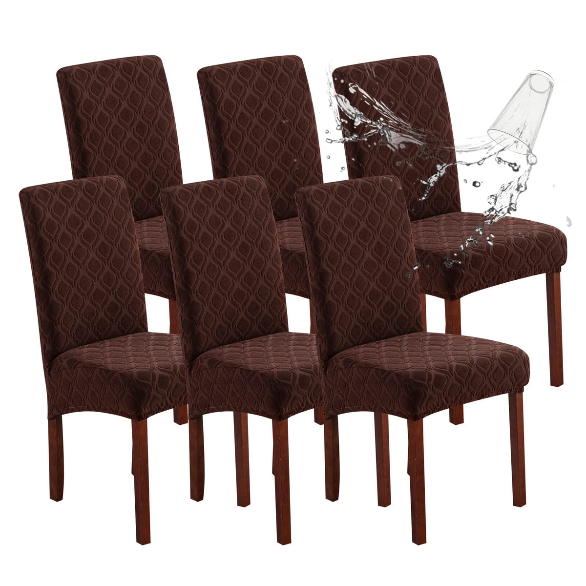 Genina Waterproof Dining Chair Covers Set of 4 Parsons Chair Slipcovers
