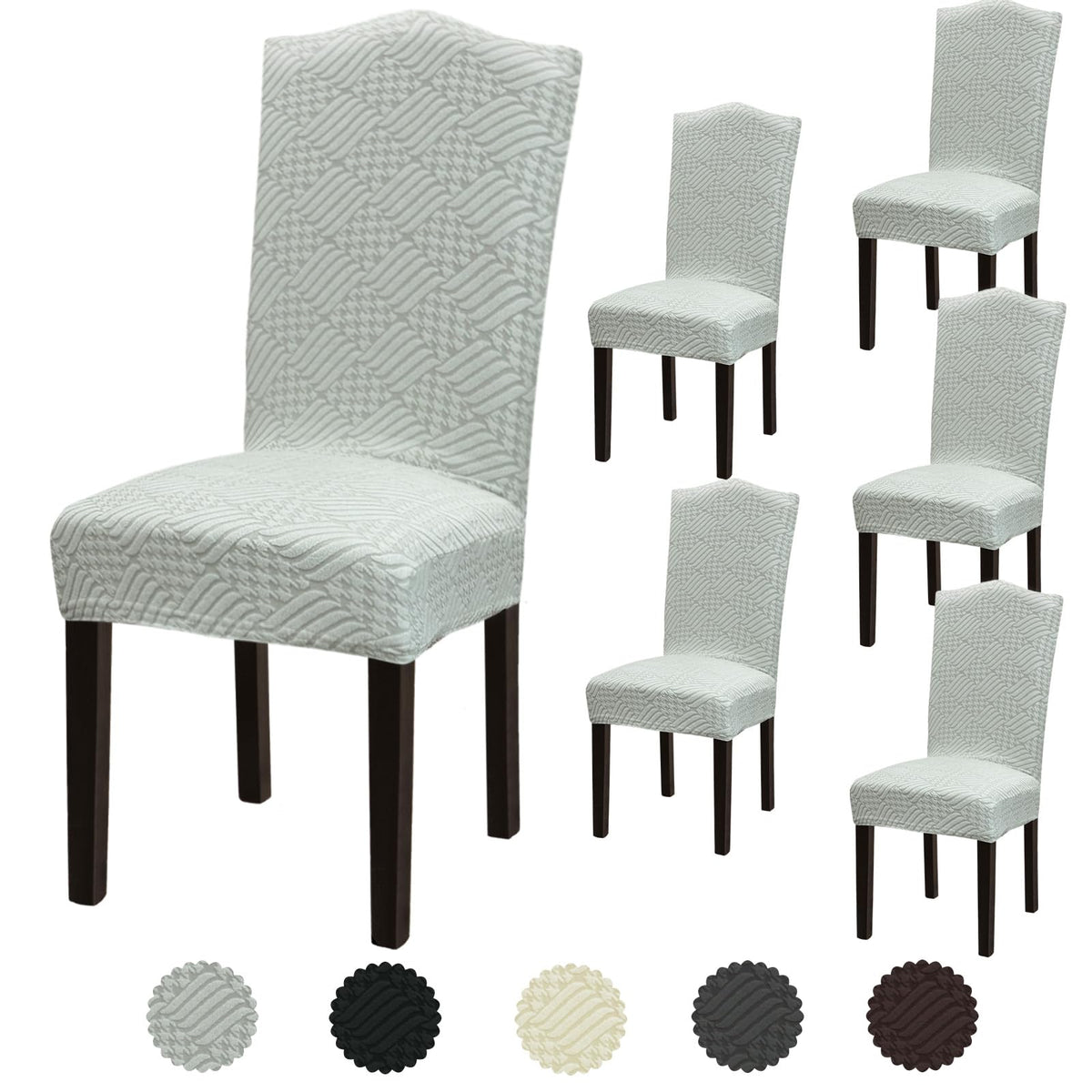 Stretch Dining Room Chair Covers Set of 6, Removable Washable Chair Covers for Dining Chairs,Dining Room, Hotel, Ceremony