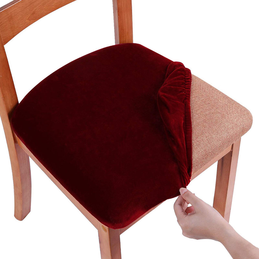 Smiry Velvet Seat Covers for Dining Room Chair Set of 4