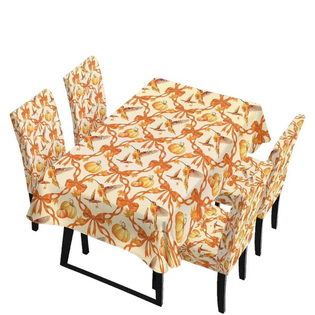 Thanksgiving Rectangle Table Cloth with Dining Chair Cover