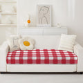 White Red Check Classical Loveseat Covers Couch Covers for 2 Cushion Couch, 1-Piece Stretch Sofa Slipcovers Anti-Slip Washable Furniture Protector for Dogs Pets