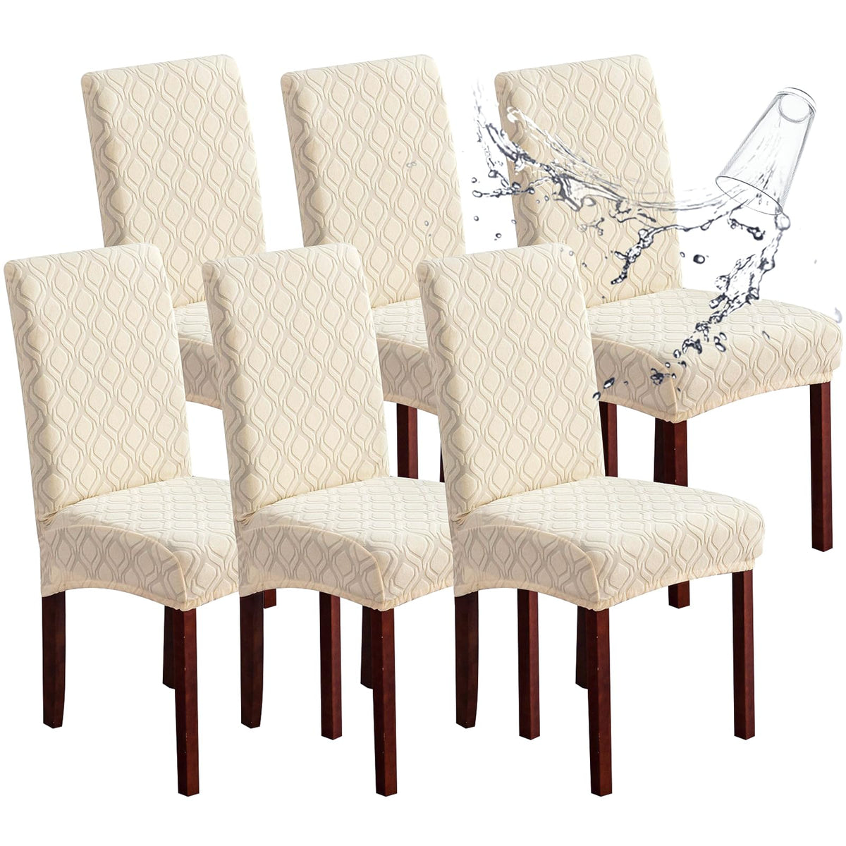 Genina Waterproof Dining Chair Covers Set of 4 Parsons Chair Slipcovers