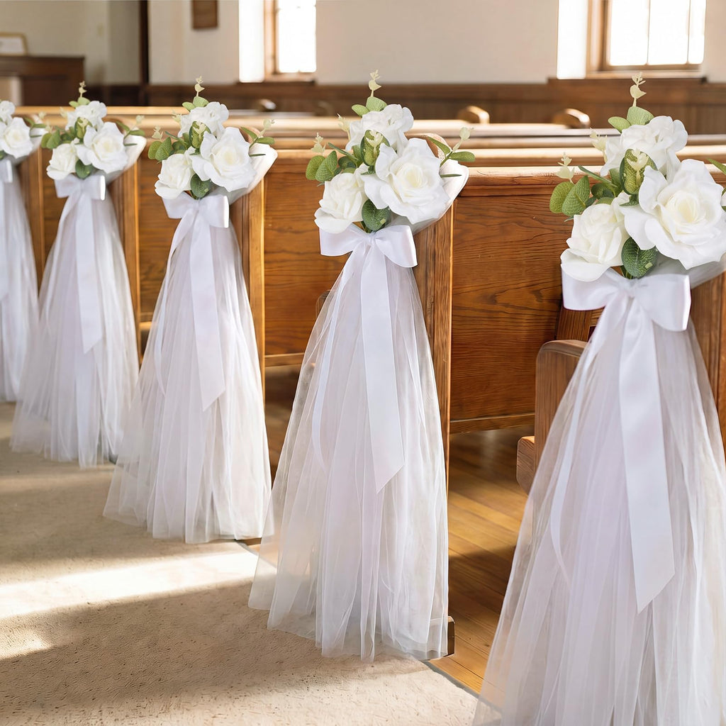 24 Set Wedding Aisle Chair Decorations Church Pew Wedding Decor