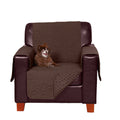 Furhaven Waterproof & Non-Slip Loveseat Cover Protector for Dogs, Cats, & Children - Quilted Paw Print Living Room Furniture Cover - Espresso, Loveseat