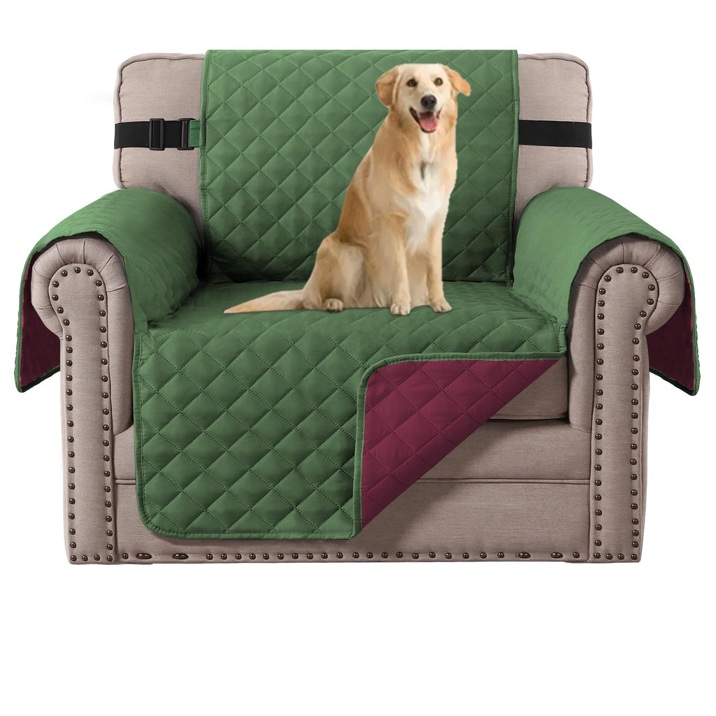 H.VERSAILTEX Reversible Couch Cover for 2 Cushion Couch Water Resistant Loveseat Washable Furniture Cover with Non-Slip Elastic Strap for Dogs, Pets, Kids(Oversized Loveseat, Charcoal Grey)