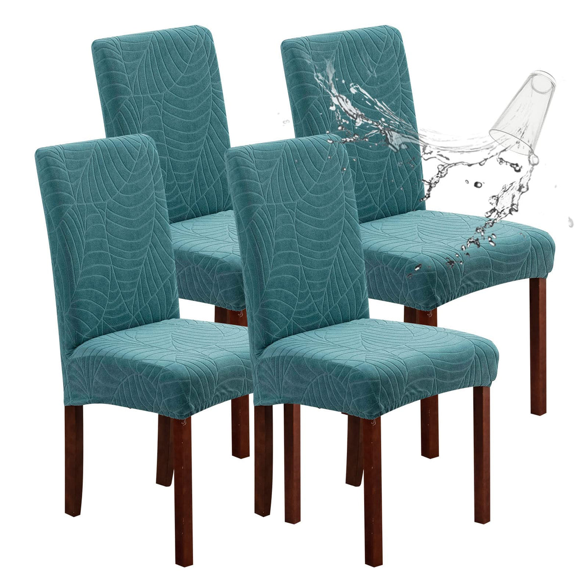 Genina Waterproof Dining Chair Covers Set of 4 Parsons Chair Slipcovers
