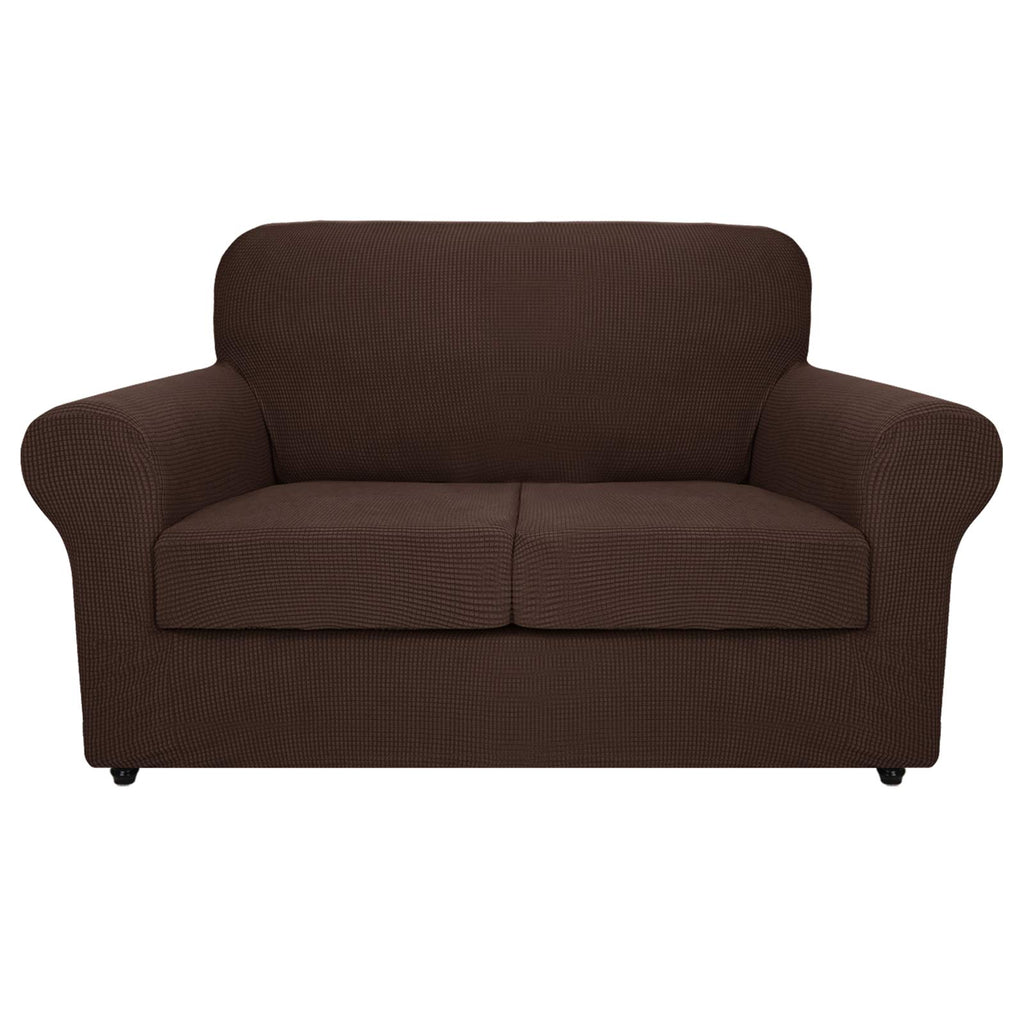 MAXIJIN 2 Piece Couch Covers for 2 Cushion Couch Super Stretch Loveseat Slipcover Dogs Pet Proof Fitted Furniture Protector Spandex Non Slip Sofa Love Seat Cover Washable (Loveseat, Gray)