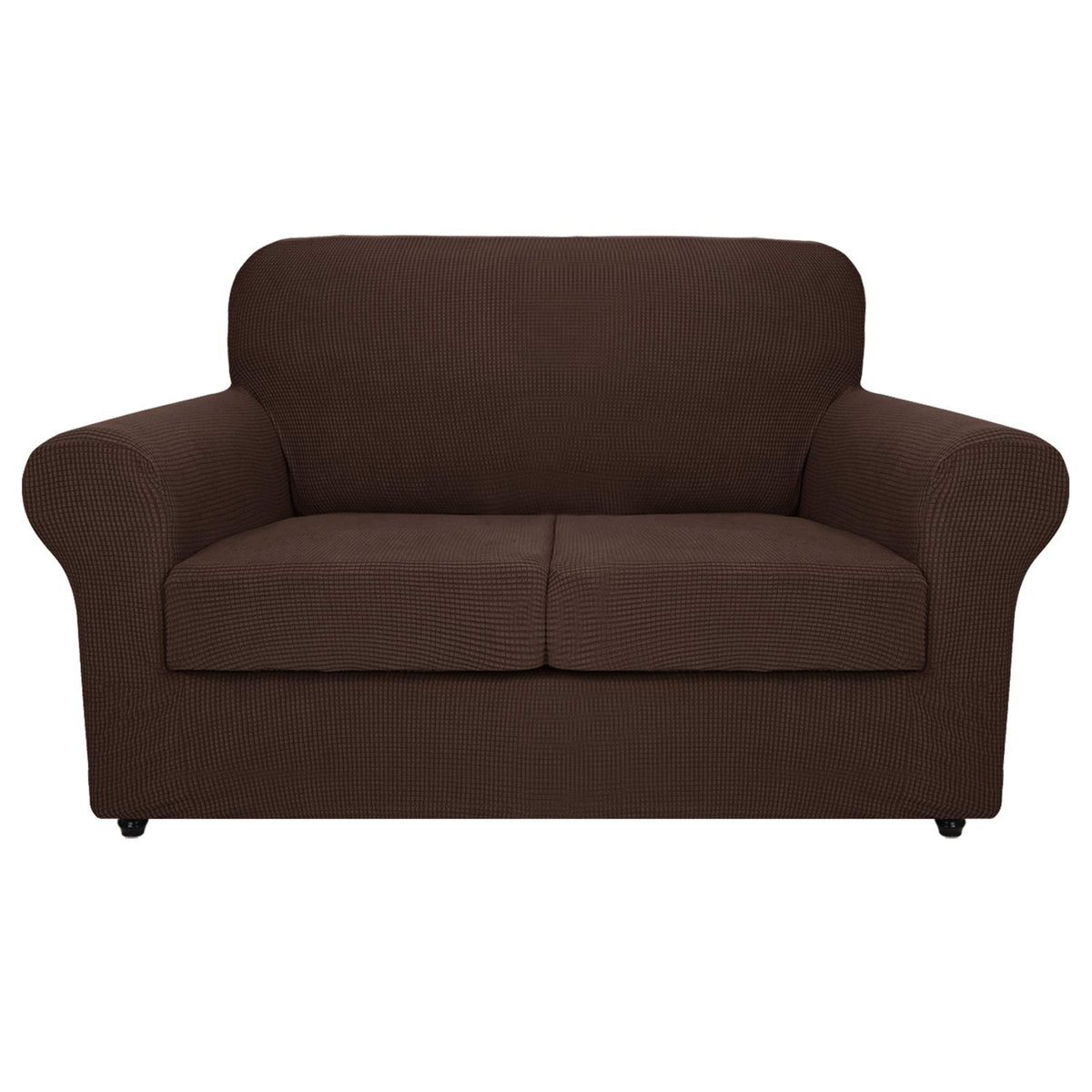 MAXIJIN 2 Piece Couch Covers for 2 Cushion Couch Super Stretch Loveseat Slipcover Dogs Pet Proof Fitted Furniture Protector Spandex Non Slip Sofa Love Seat Cover Washable (Loveseat, Gray)