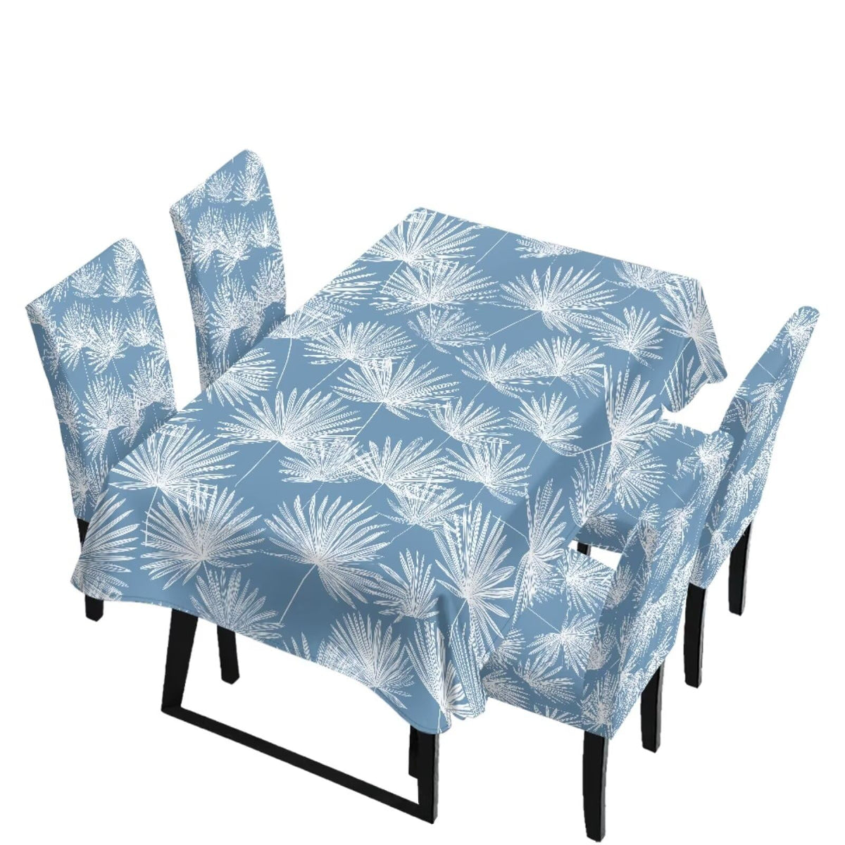 Table Cloth Rectangle Table Set of 5 Include Dining Chair Covers and Tablecloths for Dining Room Banquet, Anti-Scratch Chair Seat Protector Cover, Hummingbird Sunflower Tribe Print