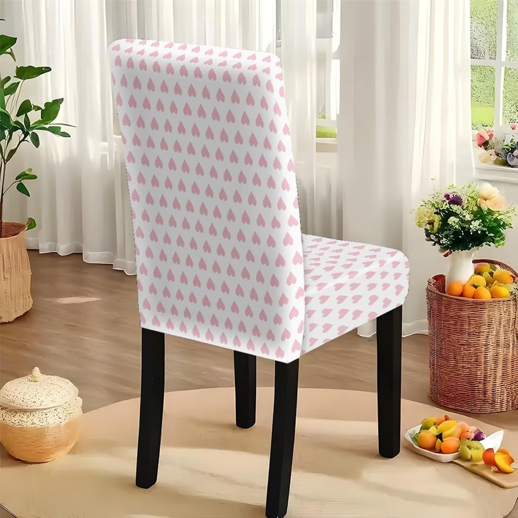 Dining Seat Slipcovers for Easter Decor Set of 7 Includes Tablecloths and Stretch Removable Dining Room Chair Covers Stain Resistant Table Protector, Easter Egg Love Heart Gnome Print