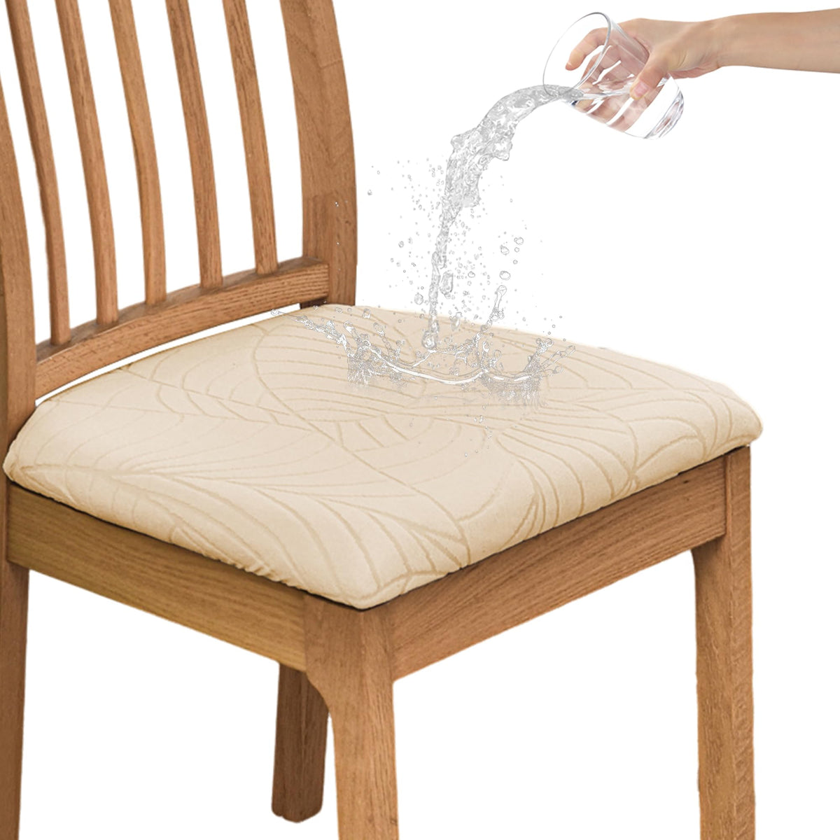 CRFATOP Waterproof Dining Chair Seat Cover Set of 6 Cushion Cover,L,Green