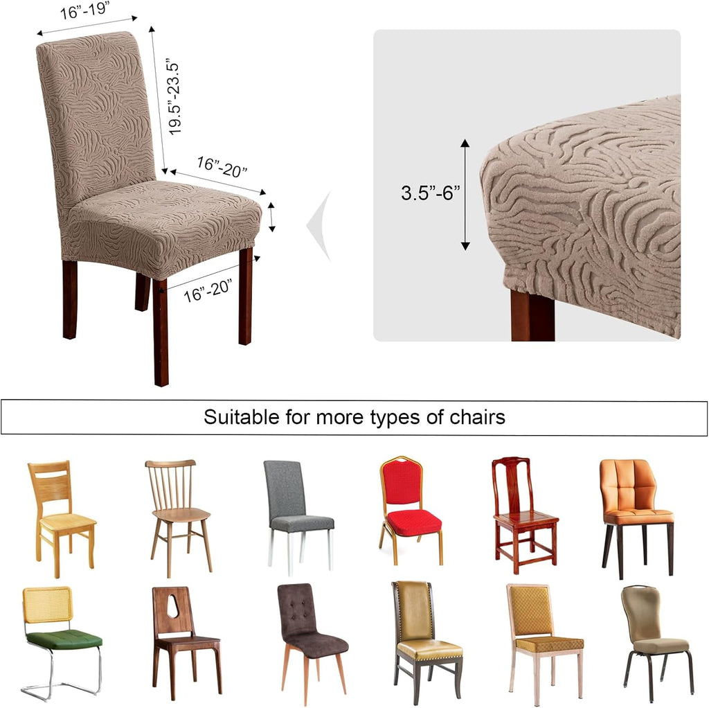 Dining Chair Covers Set of 6, Stretch Parsons Chair Slipcovers