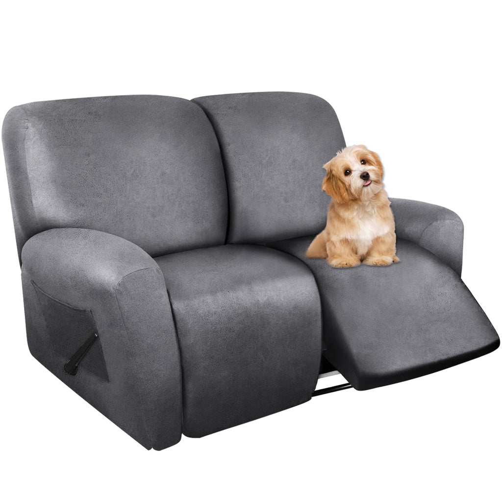 molasofa Leather Like Additional Recliner Console Cover for Reclining Loveseat Covers Stretch Jacquard Middle Consolefor Recliner Couch(Dark Brown)