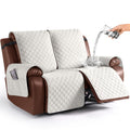 KinCam Waterproof Loveseat Recliner Covers Washable, 2 Seater, Light Gray