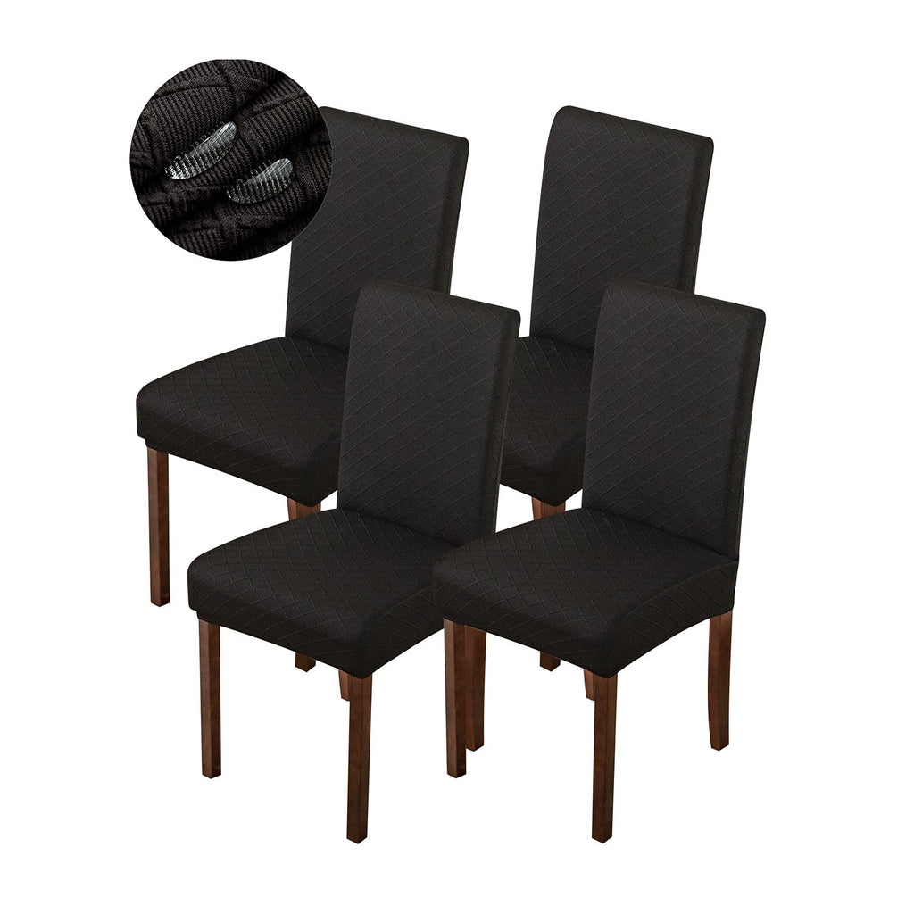 Genina Waterproof Chair Covers for Dining Room Dining Chair Covers Kitchen Parsons Chair Cover (Beige, 4 PCS)