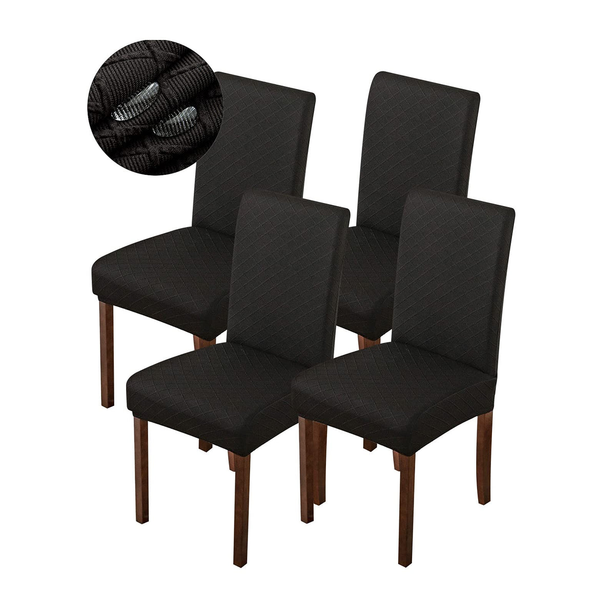 Genina Waterproof Chair Covers for Dining Room Dining Chair Covers Kitchen Parsons Chair Cover (Beige, 4 PCS)