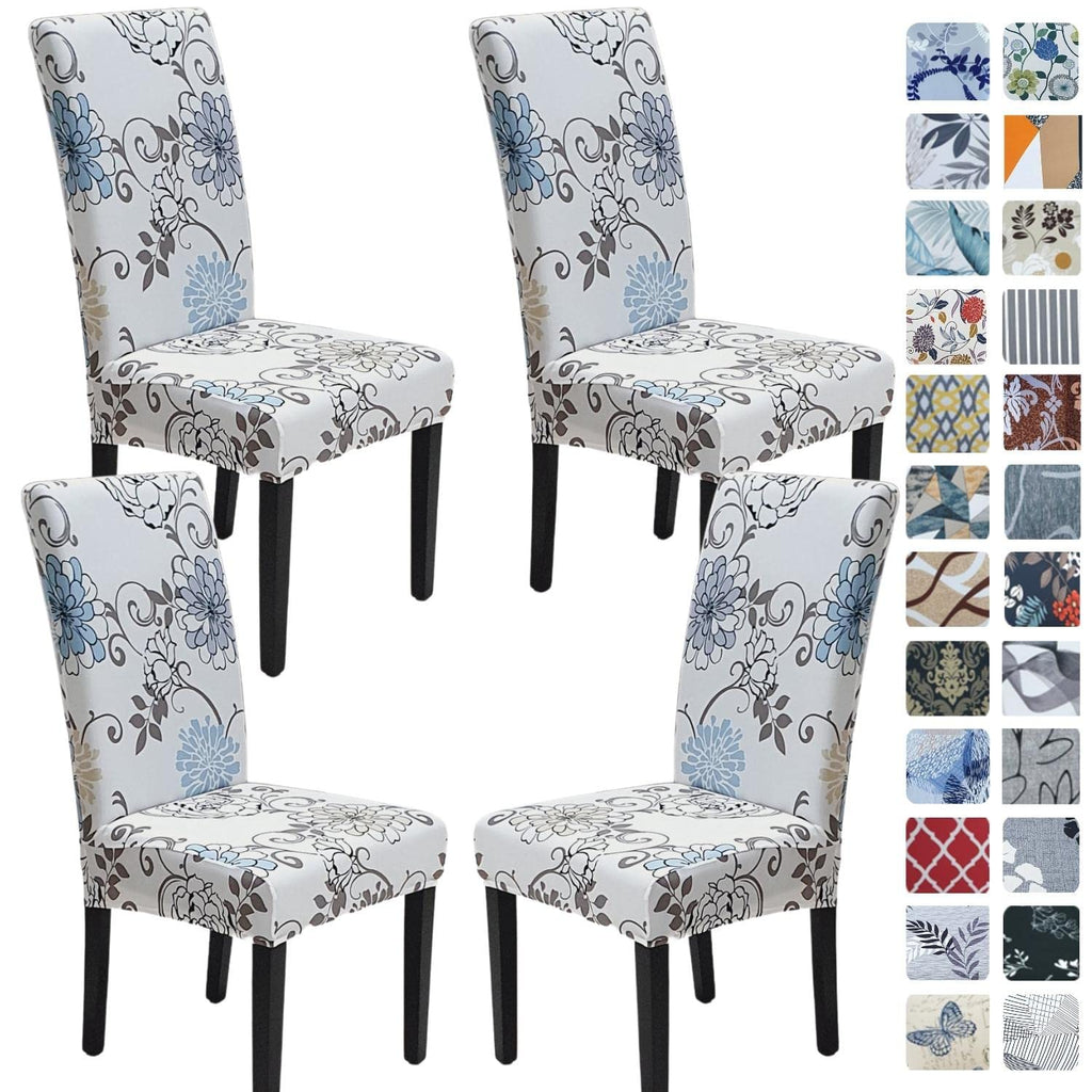 SPRINGRICO Chair Covers for Dining Room Set of 4, Stretch Dining Chair Cover, Washable Spandex Kitchen Parsons Chair Slipcovers, Removable Seat Protector for Home or Party (4 Pack, Lotus Gray)