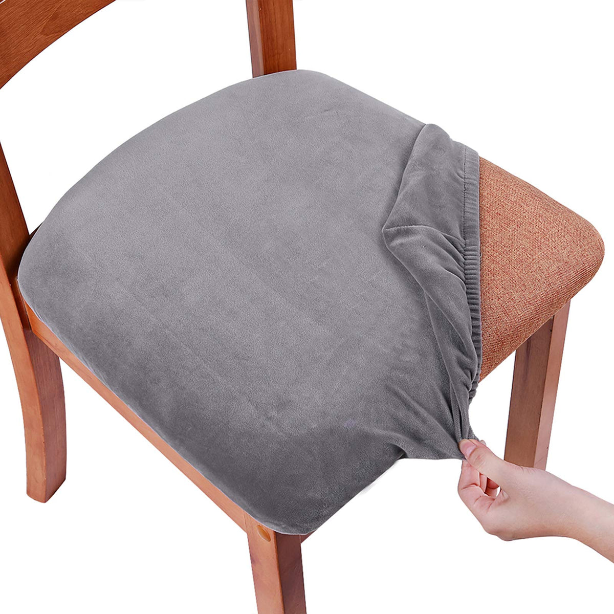 Smiry Velvet Seat Covers for Dining Room Chair Set of 4