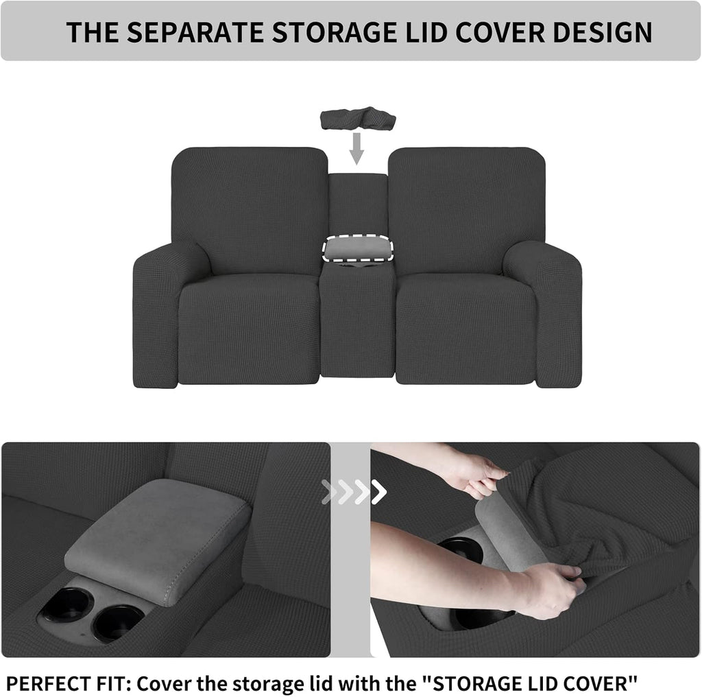 Easy-Going 1 Piece Reclining Loveseat with Middle Console Slipcover