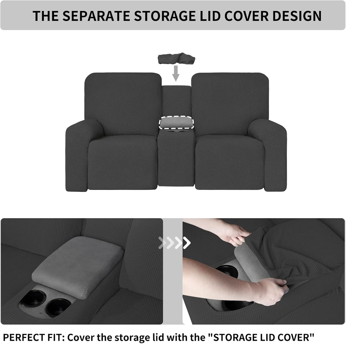 Easy-Going 1 Piece Reclining Loveseat with Middle Console Slipcover
