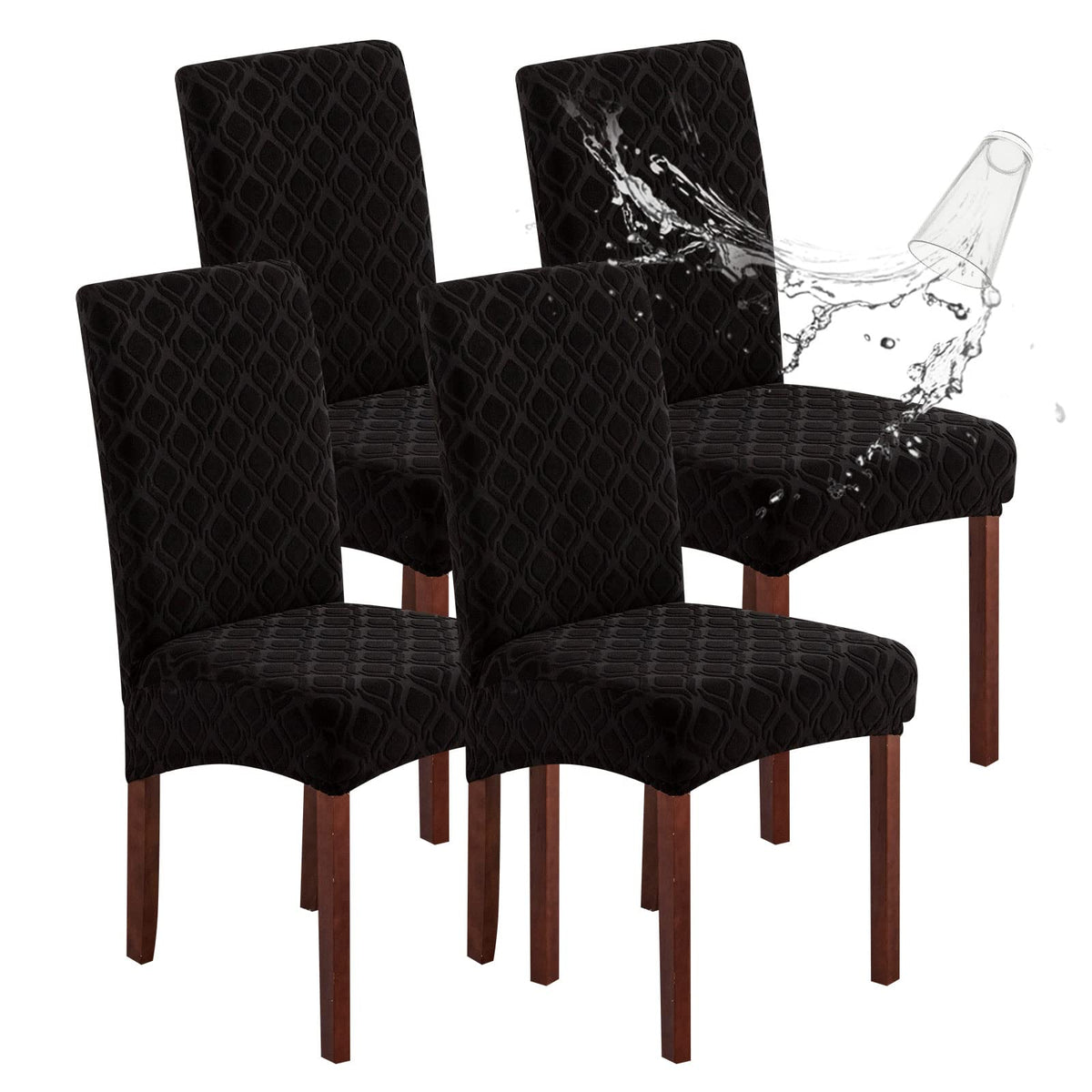 Genina Waterproof Dining Chair Covers Set of 4 Parsons Chair Slipcovers
