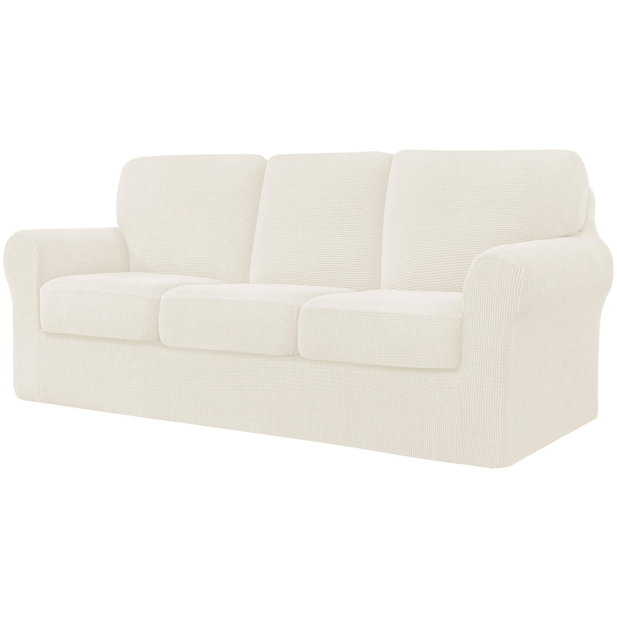 CHUN YI 5 Piece Stretch Couch Covers for Sofa, Loveseat, Grey