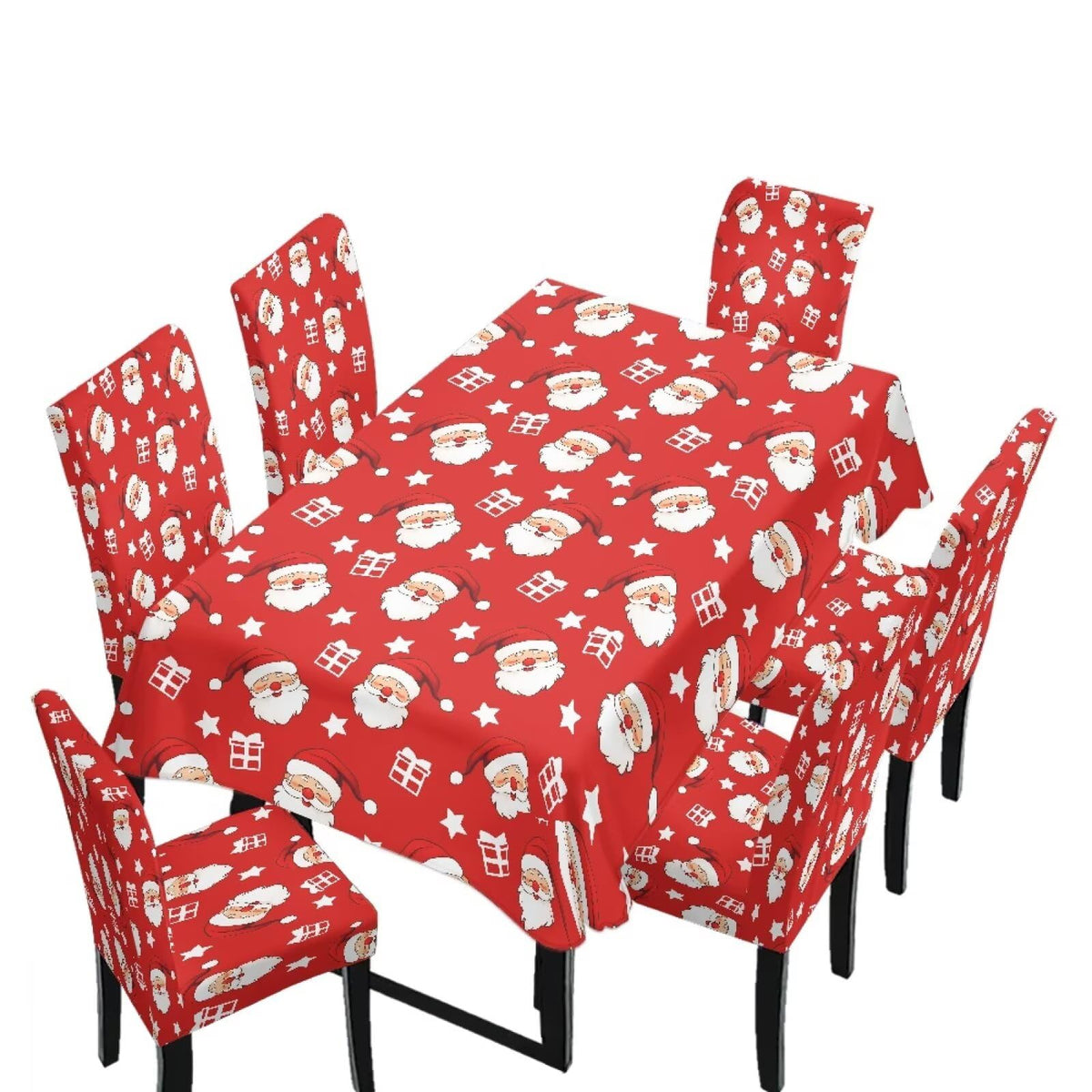 Dining Chair Covers and Dining Table Cloth Christmas Decor