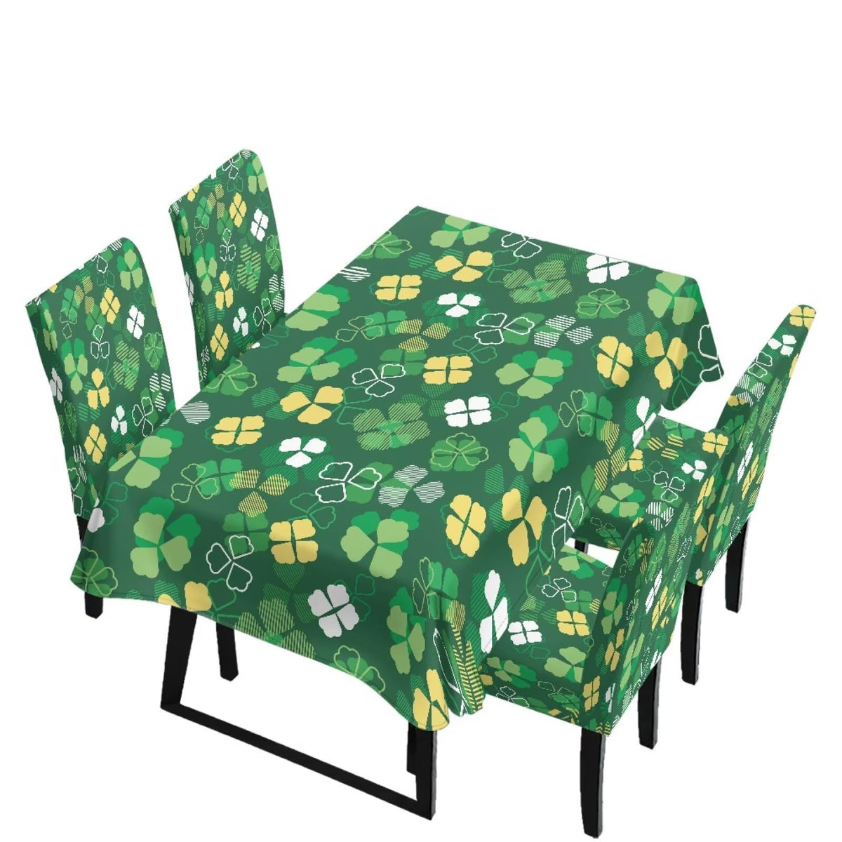ZDCUSTOM Easter Table and Chair Covers for Parties Purple Bunny Dining Chairs Cover Daisy Tablecloths Rectangular for Easter Party
