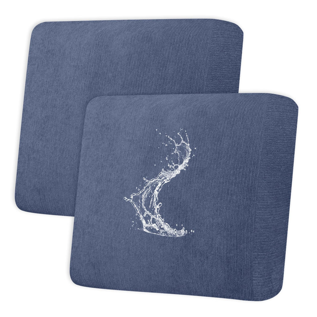 Waterproof RV Dinette Cushion Covers - Stretch Fabric Camper Seat Slipcover Replacement, Washable RV Couch Cover Designed for Camper Car Bench (Loveseat 2 Bench Cover, Blue Grey)
