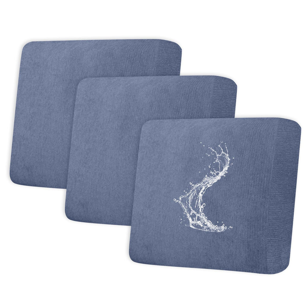 Waterproof RV Dinette Cushion Covers - Stretch Fabric Camper Seat Slipcover Replacement, Washable RV Couch Cover Designed for Camper Car Bench (Loveseat 2 Bench Cover, Blue Grey)