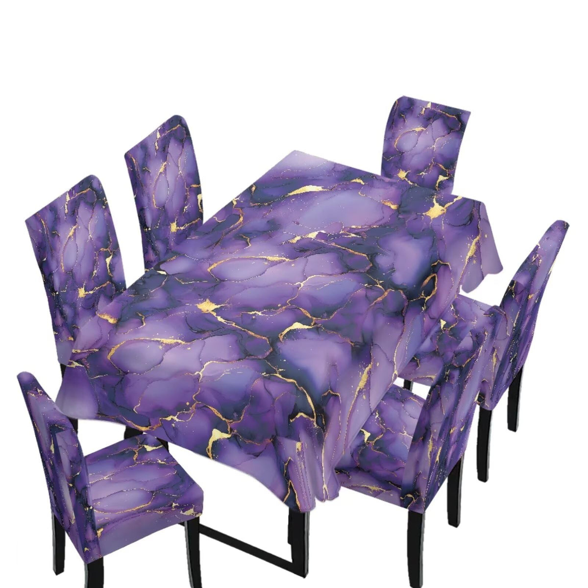 5 Pack Dining Table Cloth Rectangle 4 Seater Includes Kitchen Chair Covers, Stretch Seat Covers for Dining Chairs Anti-dust Washable Table Protector, Tribe Aztec Geometry Print