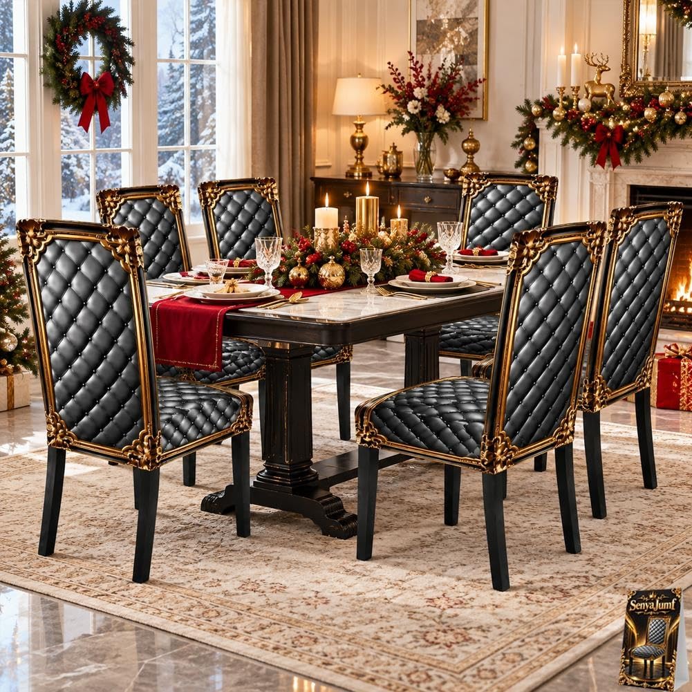 Washable Stretch Chair Cover Baroque Gilded Print Dining Seat Slipcover