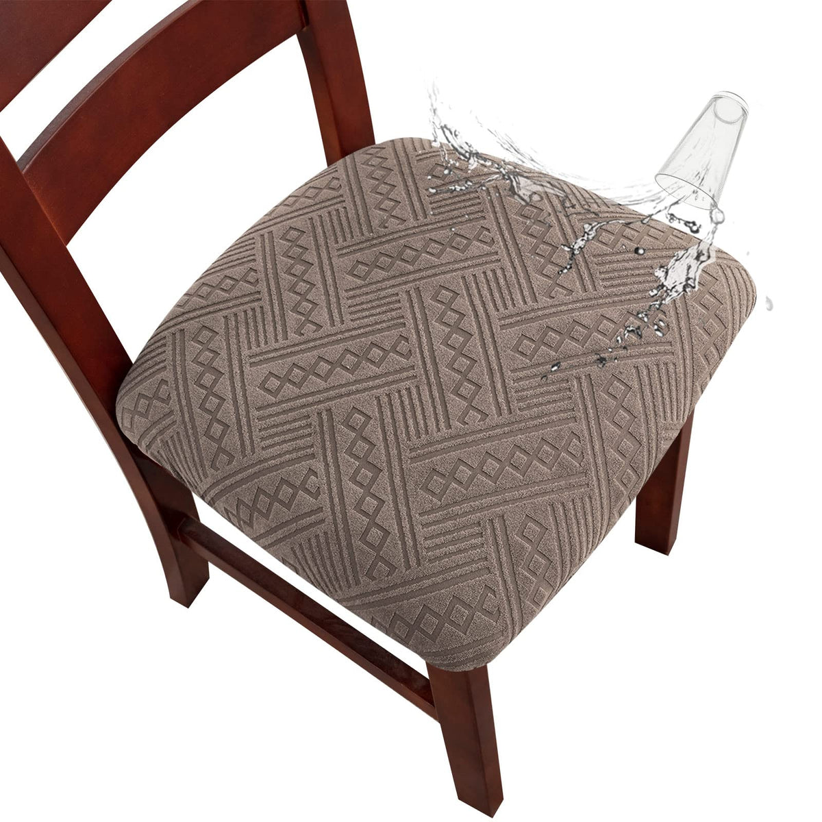 Genina Chair Seat Covers Waterproof Dining Room Chair Covers, 4 Pack