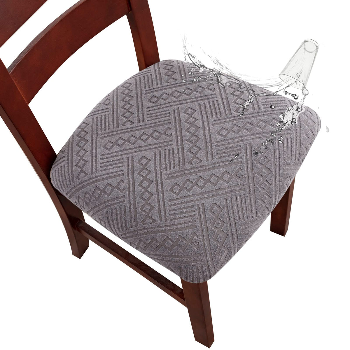 Genina Chair Seat Covers Waterproof Dining Room Chair Covers, 4 Pack