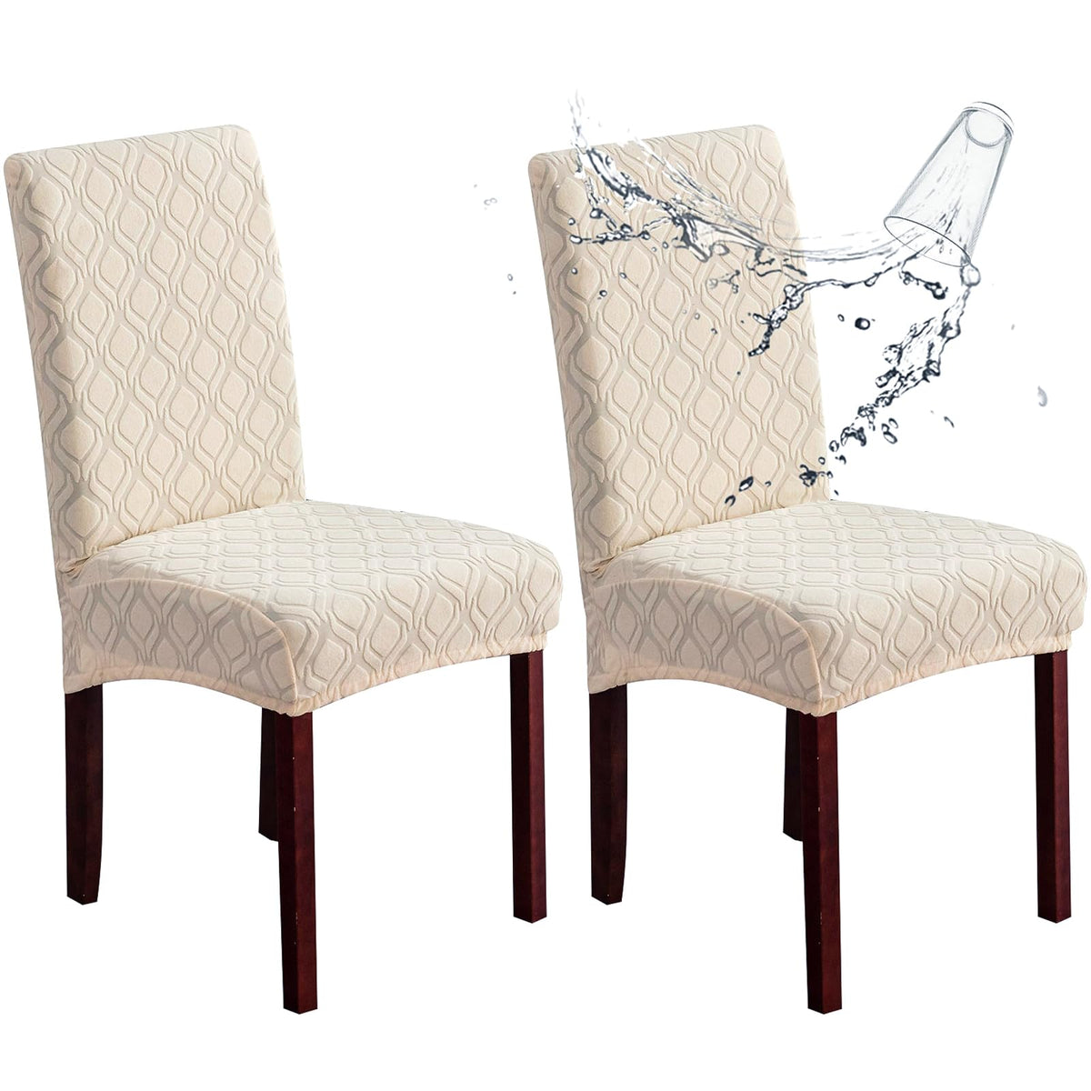 Genina Waterproof Dining Chair Covers Set of 4 Parsons Chair Slipcovers