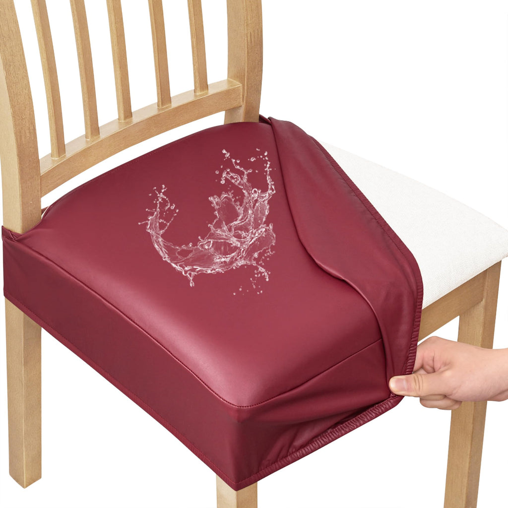 Smiry Waterproof Pu Leather Seat Covers for Dining Room Chairs Set of 4