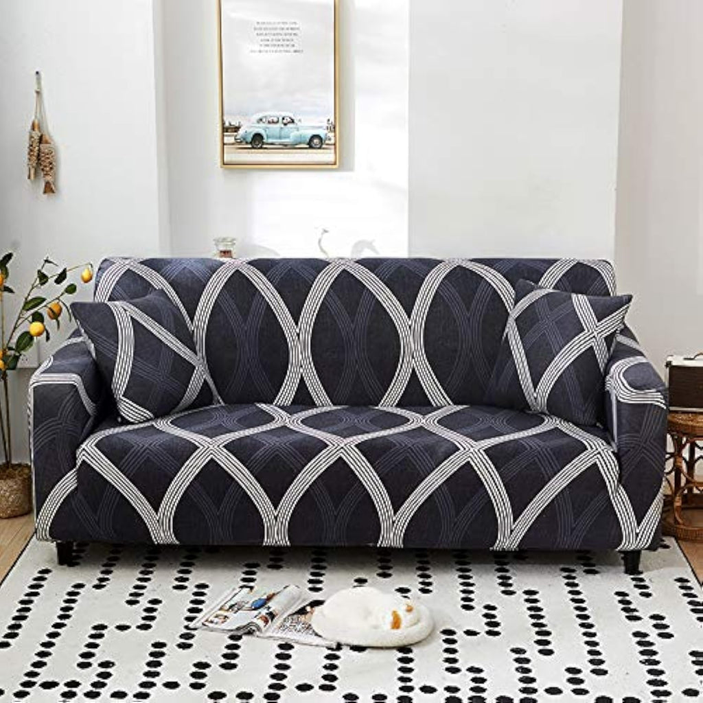 HOOBUY Printed Sofa Cover Stretch Couch Covers Patterned Loveseat Slipcovers for 2 Seater Cushion Couch Love Seat Set (BXMY, 2 Seater/Loveseat)