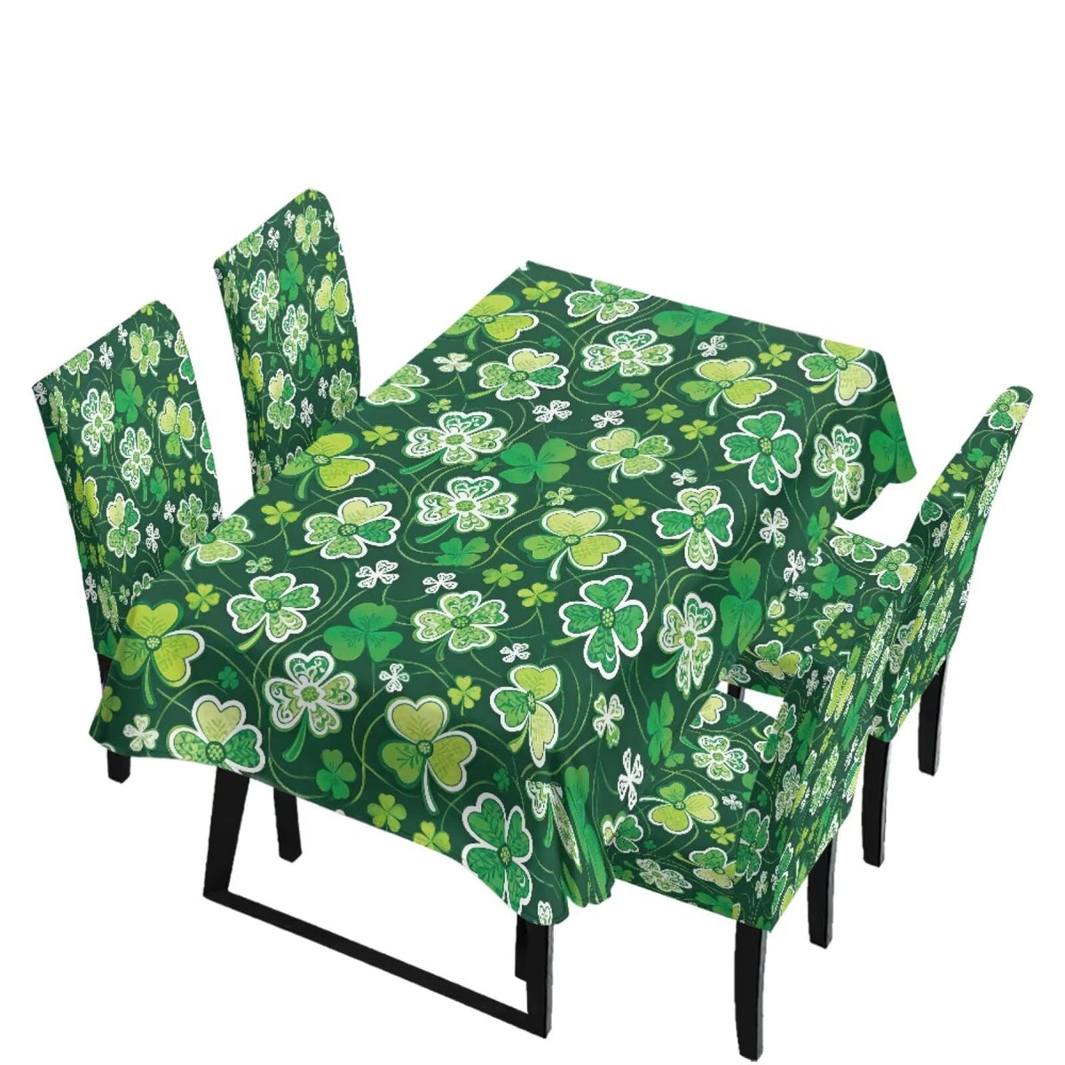 Stain Resistant Tablecloths and Dining Seat Covers Set of 5, Kitchen Chair Slipcovers Washable Table Slipcover Chair Seat Covers for Kitchen Restaurant, Chicken Cactus Print
