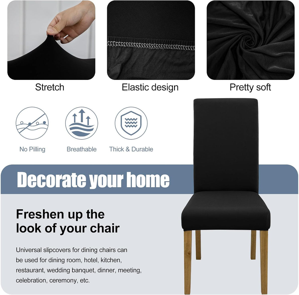Dining Chair Covers, Stretch Seat Covers, Washable Furniture Protector