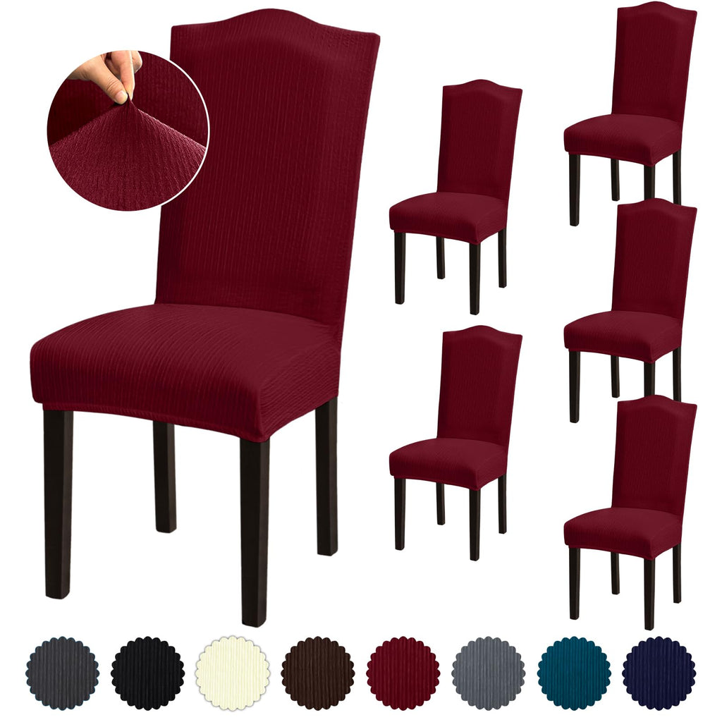 Stretch Dining Room Chair Covers Set of 6, Removable Washable Chair Covers for Dining Chairs,Dining Room, Hotel, Ceremony