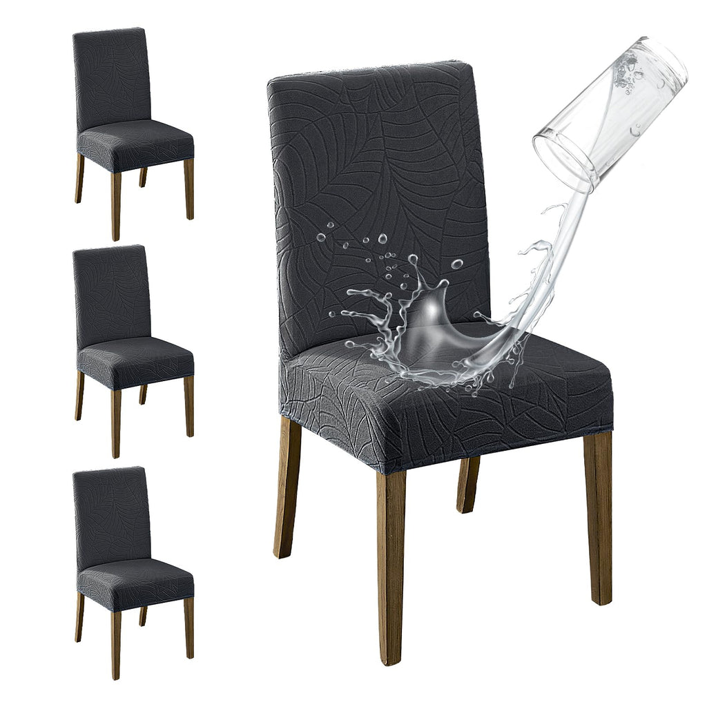 MOSAYT 100% Waterproof Dining Room Chair Covers Set of 4, Beige