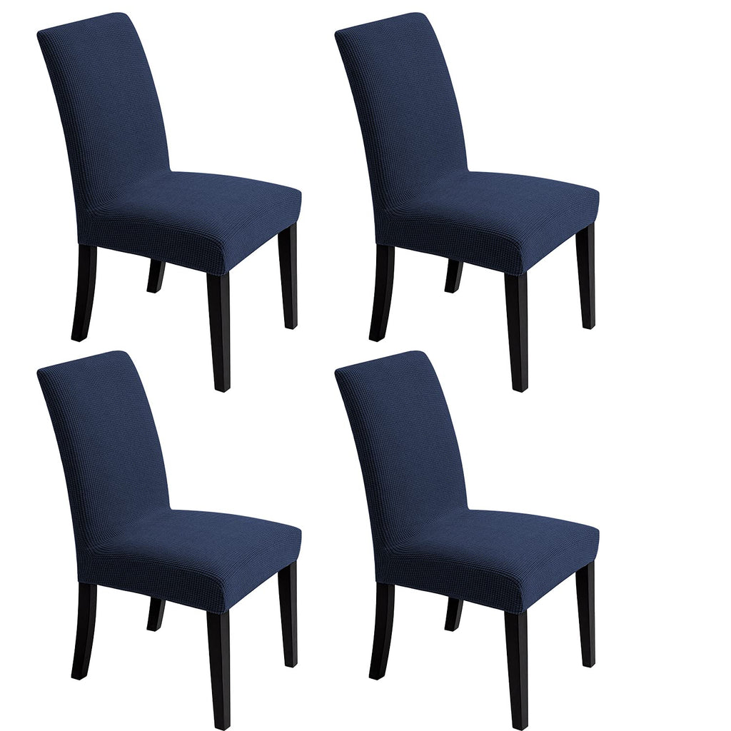 Chair Covers for Dining Room - Stretch Chair Slipcovers for Decorative Seat Protector Armless Removable Washable Elastic Dinner Universal Spandex Solid Chair Slip Covers Set (autumn orange,4)