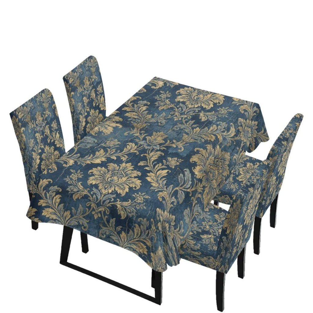 Stain Resistant Tablecloths and Dining Seat Covers Set of 5, Kitchen Chair Slipcovers Washable Table Slipcover Chair Seat Covers for Kitchen Restaurant, Chicken Cactus Print