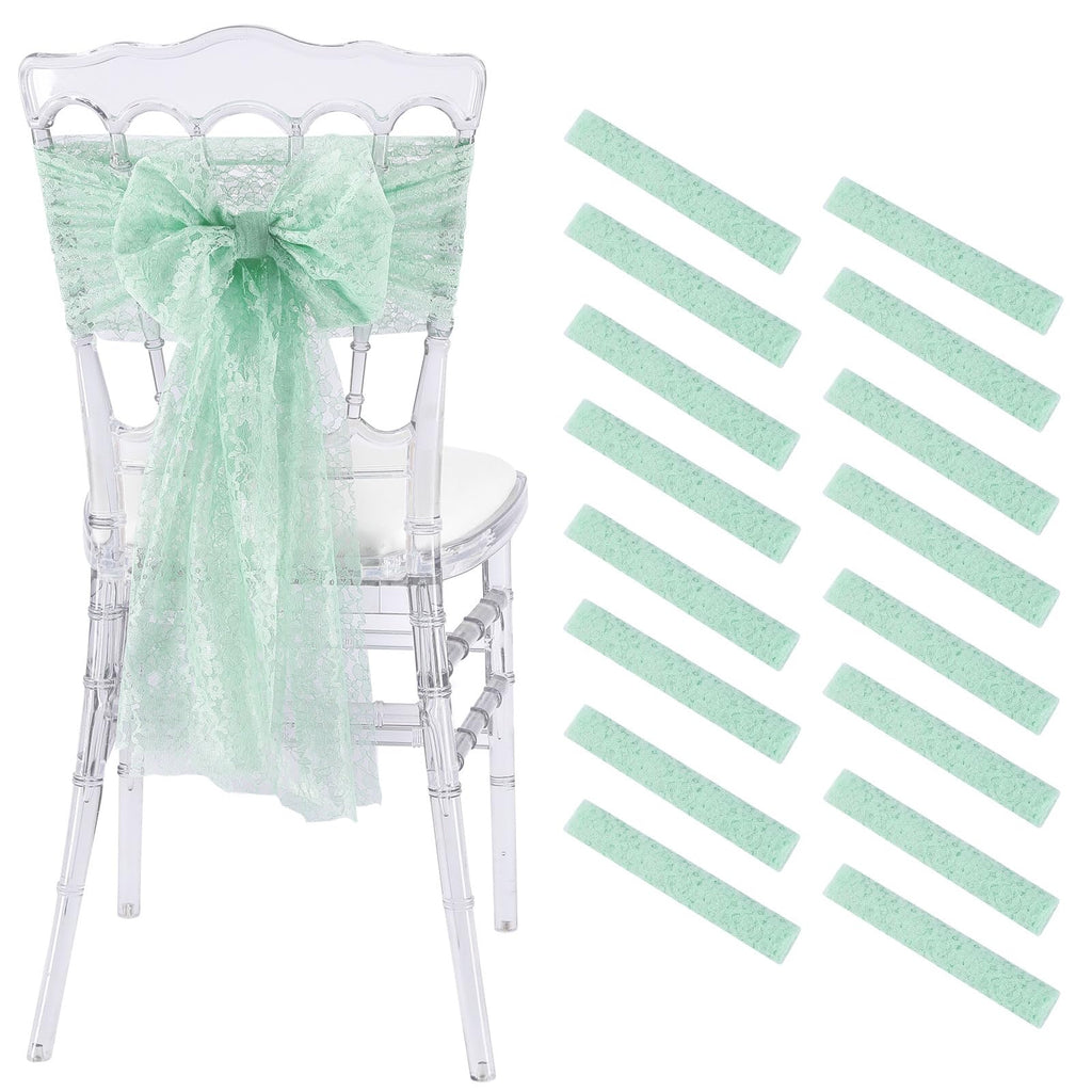 QueenDream White Chair Sashes Wedding Aisle Decorations: 24 Packs 8ft Long Draping Fabric Sheer Church Chair Cover Bulk for Party Banquet