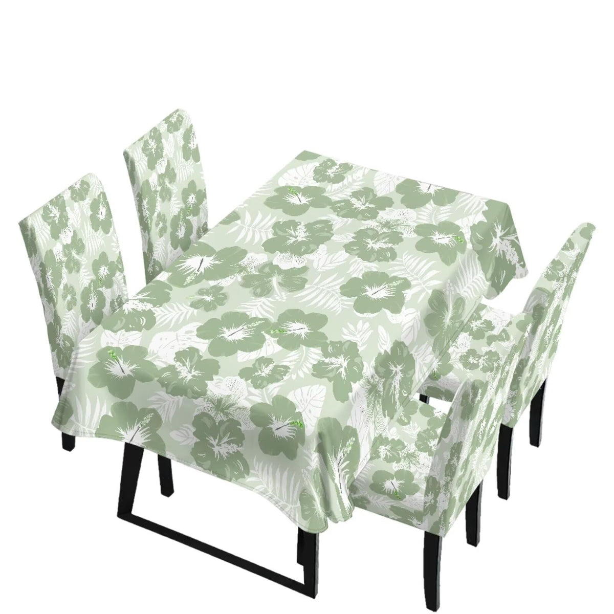 5 Pack Dining Table Cloth Rectangle 4 Seater Includes Kitchen Chair Covers, Stretch Seat Covers for Dining Chairs Anti-dust Washable Table Protector, Tribe Aztec Geometry Print