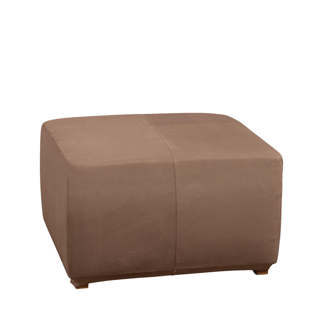 SureFit Home Décor Soft Suede Box Cushion Loveseat One Piece Slipcover, Relaxed Fit, Polyester, Machine Washable, Chocolate Color